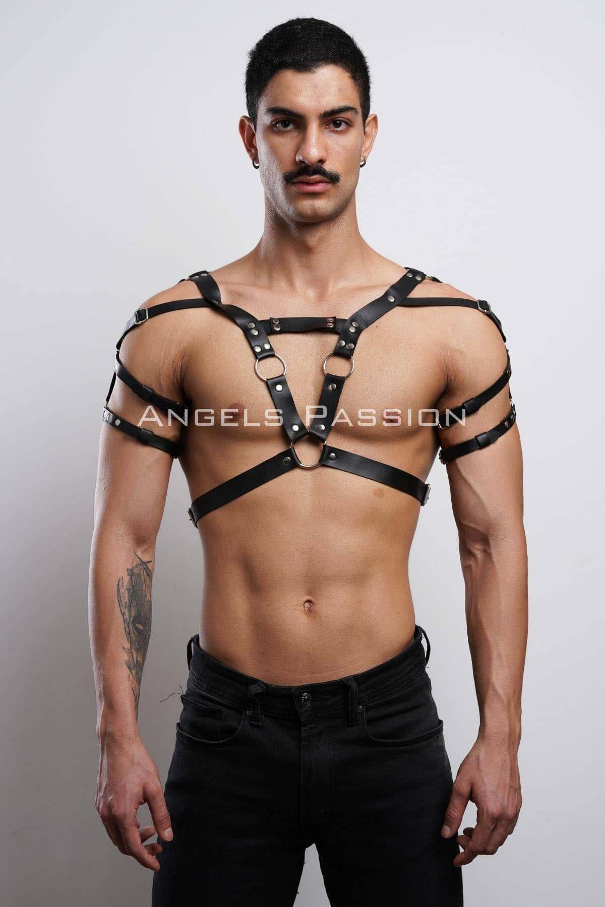 Erkek Harness, Erkek PartyWear, Deri Erkek Parti Elbise Aksesuarı - APFTM6