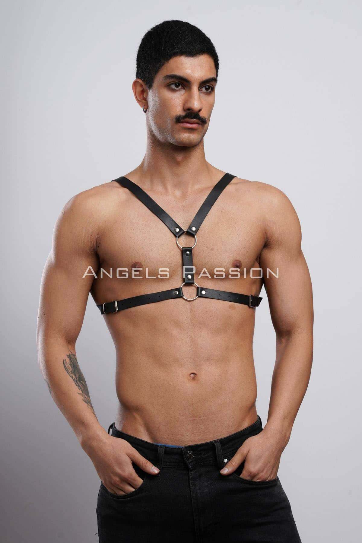 Erkek Deri Göğüs Harness, Erkek Fantazi Giyim, Clubwear, Partywear - APFTM44