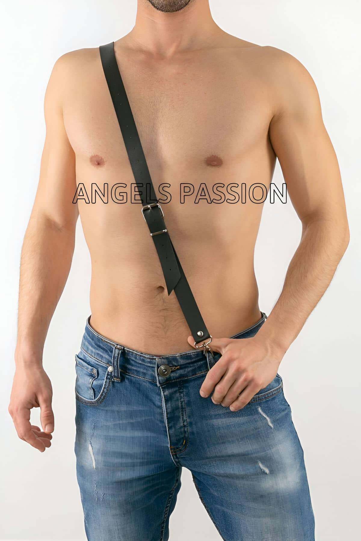 Çapraz Erkek Deri Pantolon Harness - Çapraz Bağlanan Deri Erkek Harness - APFTM30