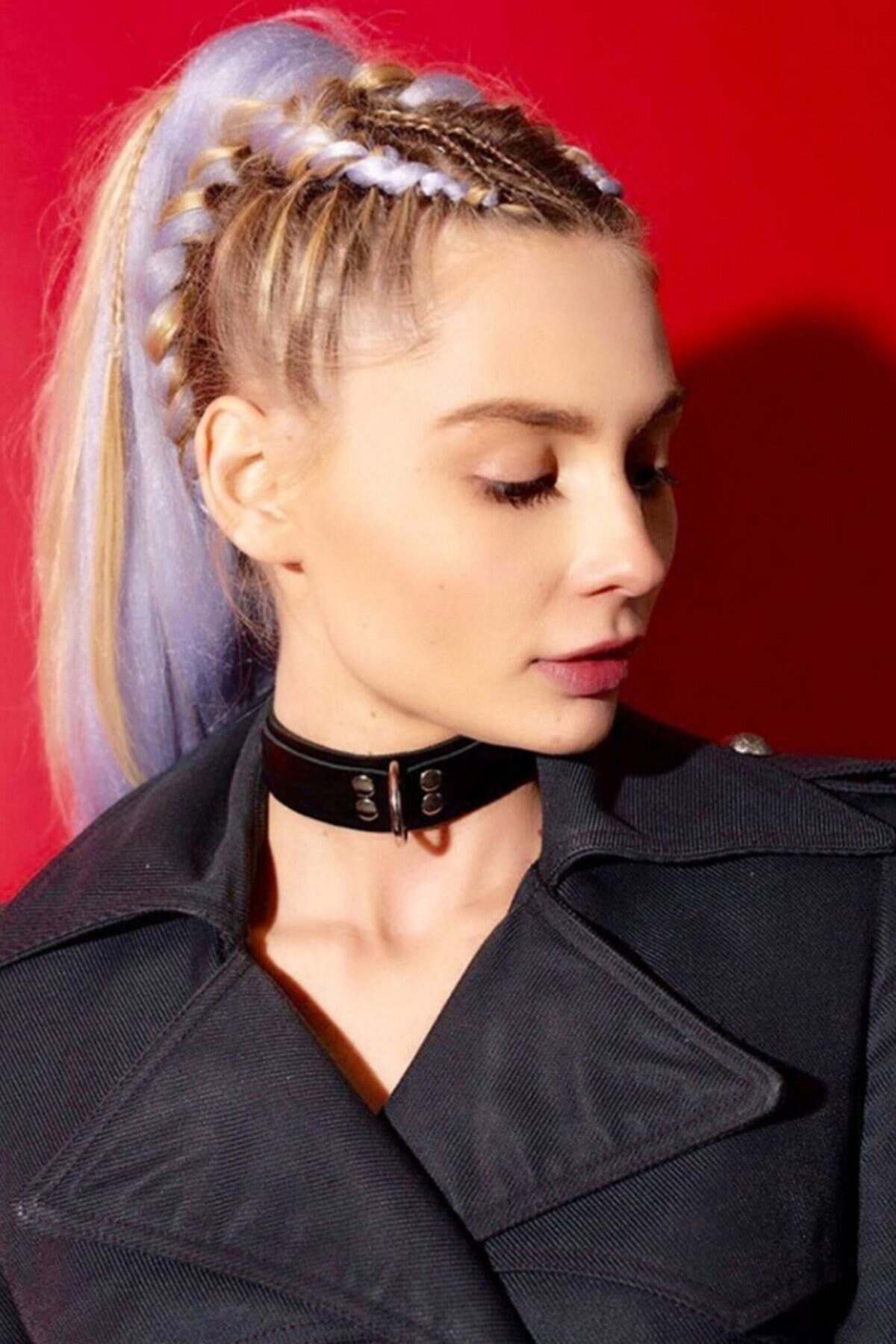 Kadın Ayarlanabilir Cool Şık Deri Choker Tasma - APFT682