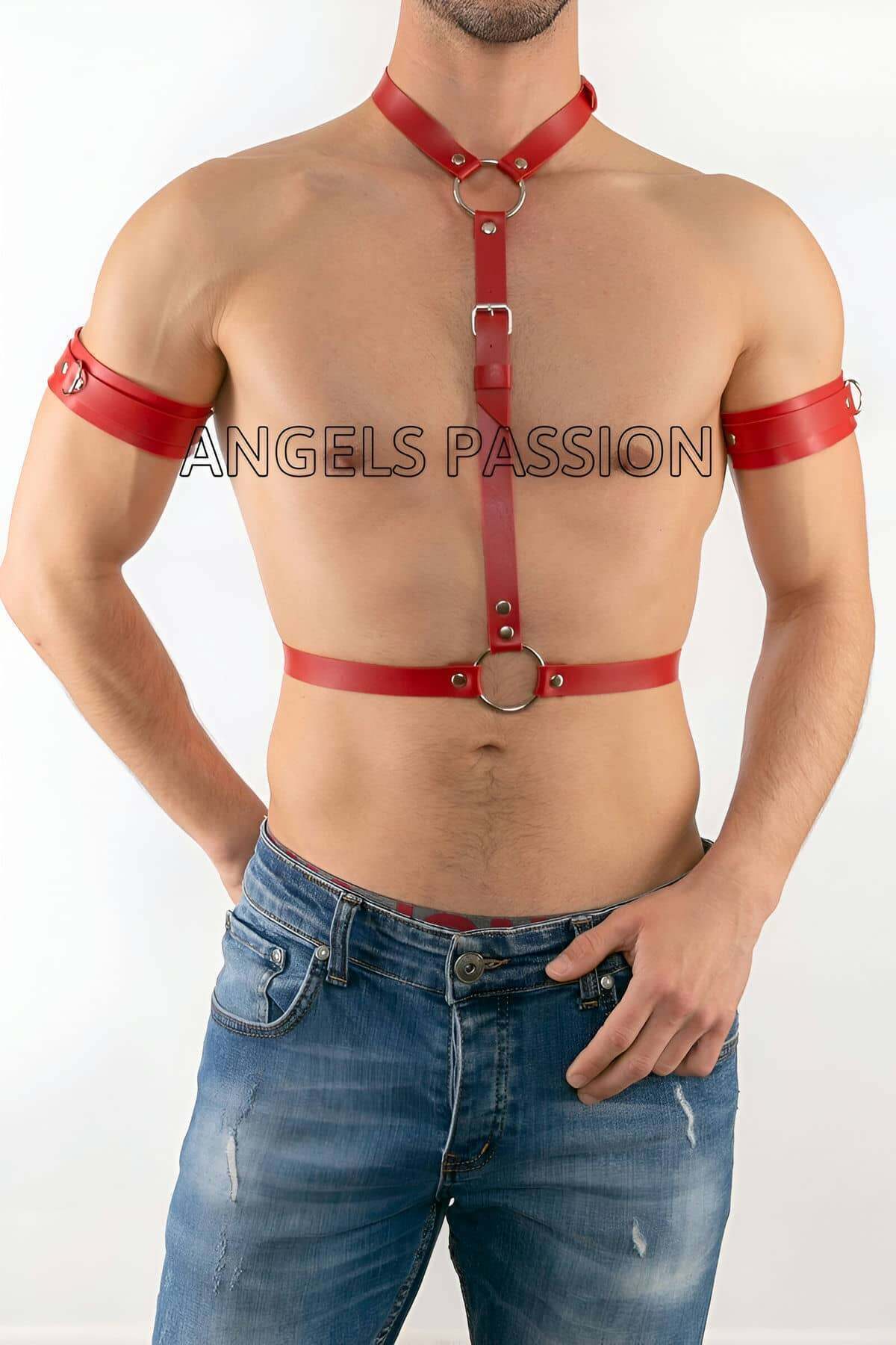 Pazu Harness Detaylı Seksi Erkek Deri Harness Takım - APFTM15