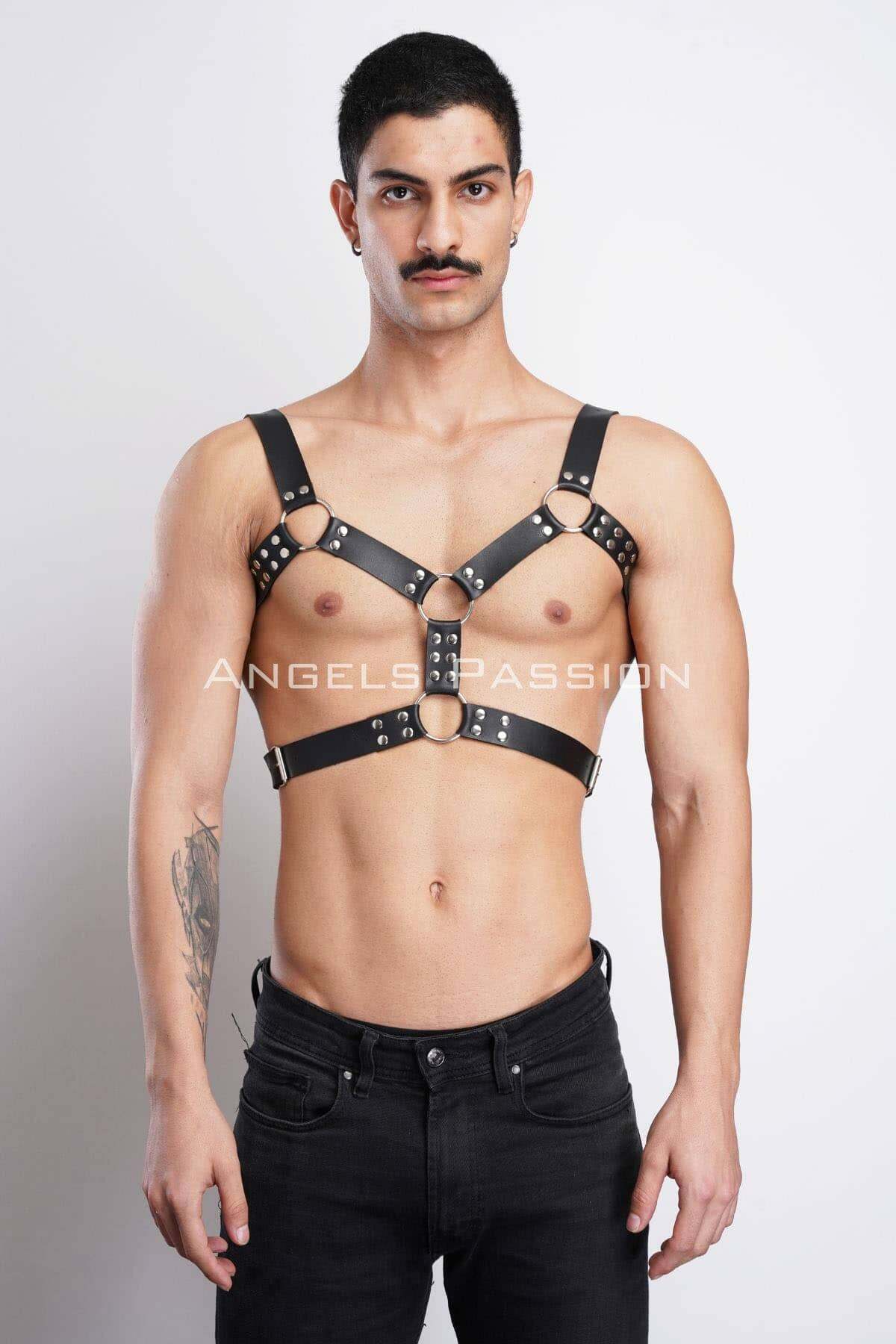 Erkek Deri Göğüs Harness, Erkek Parti Akseuar, Partywear - APFTM78