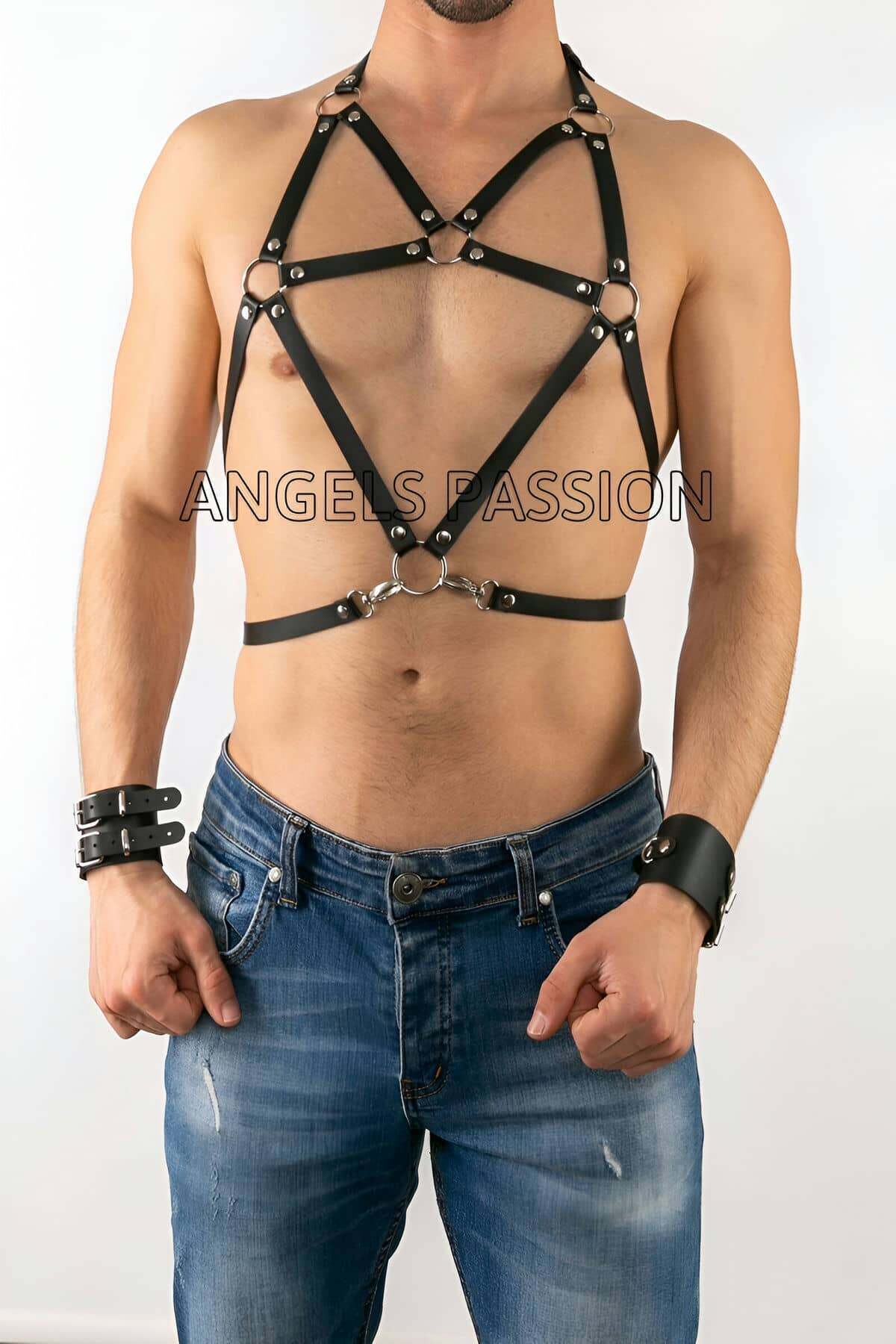 Deri Erkek Göğüs Üzeri Harness - APFTM80